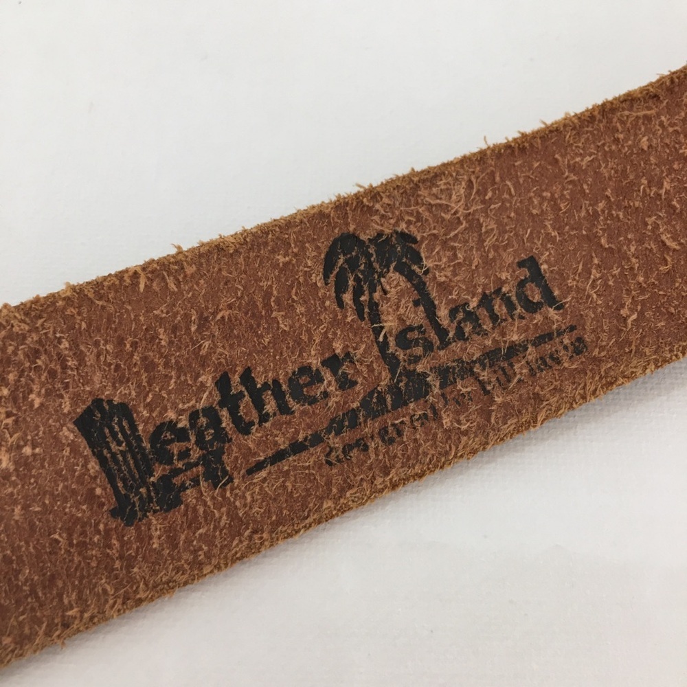 Leather Island by Bill Lavin Brown Tooled Leather Western Belt Women’s Size 30 - Picture 5 of 10